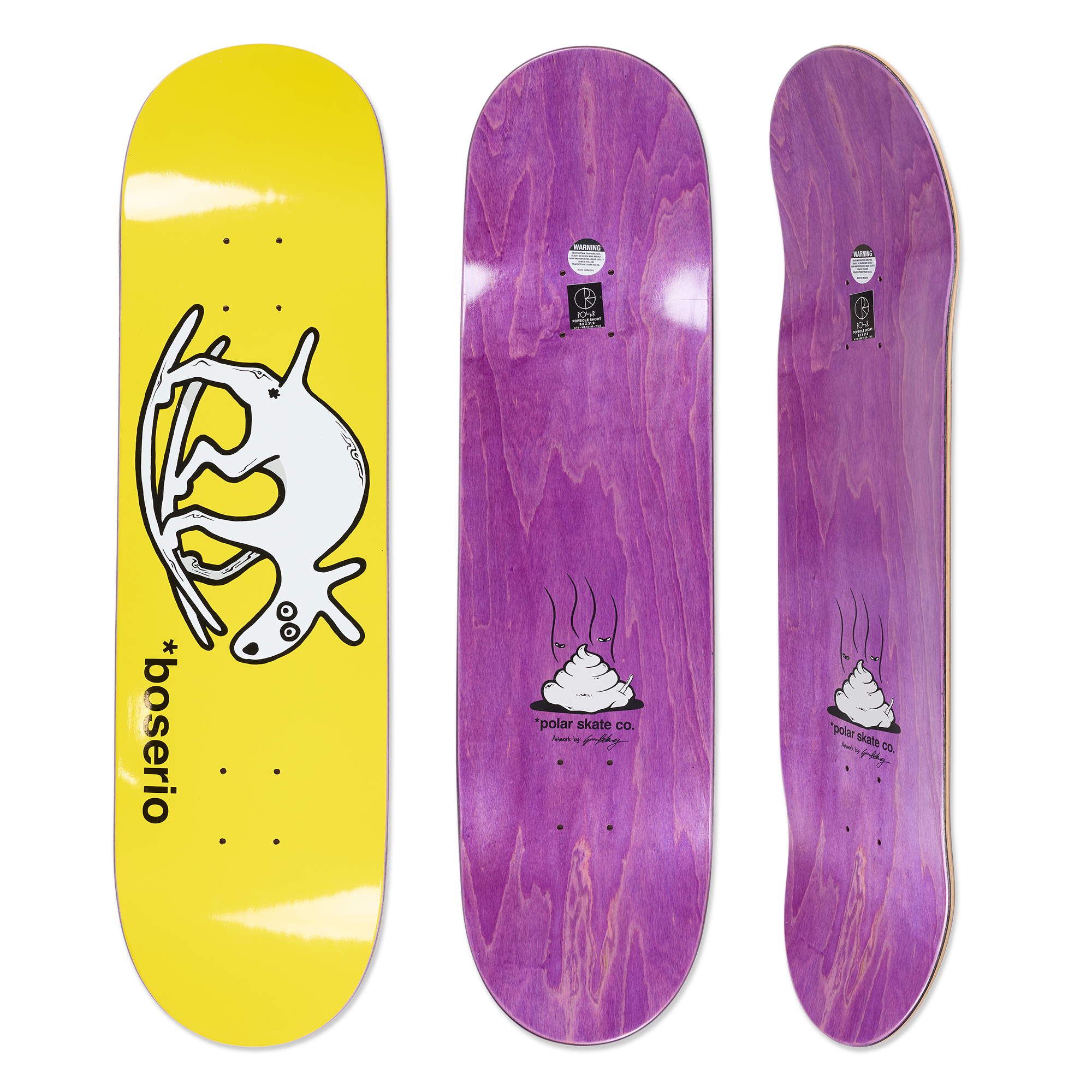 Deck | Nick Boserio - Useless Wooden Dog - Yellow – Polar Skate Co.