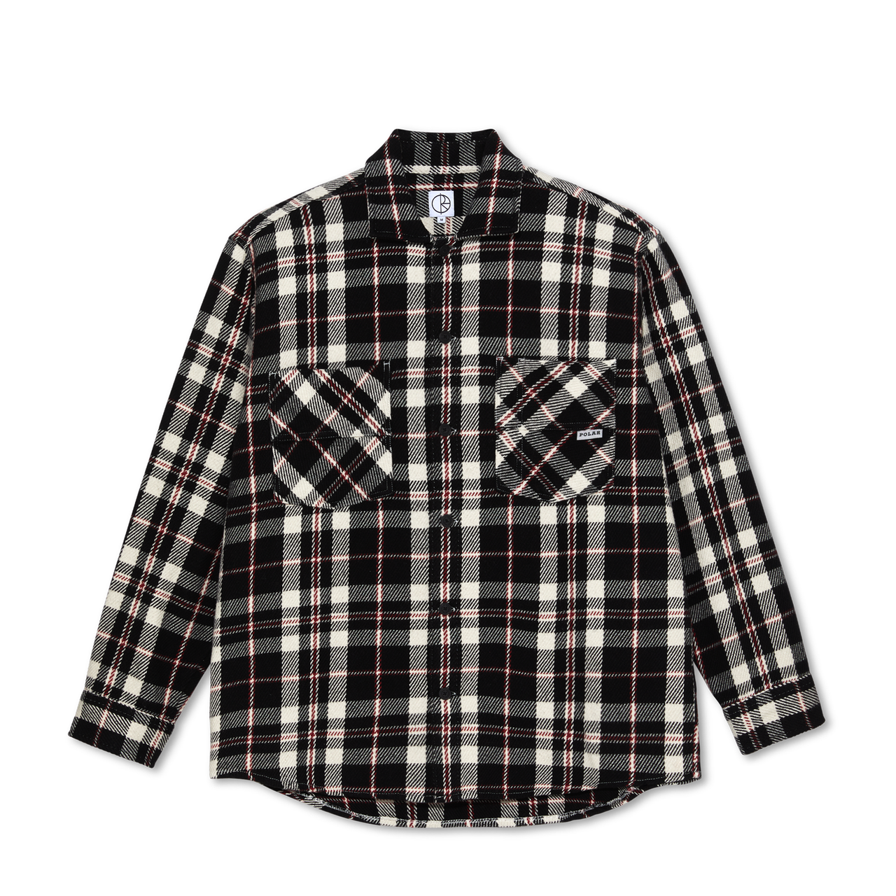 Big Boy Overshirt Flannel - Black / Cloud White / Red