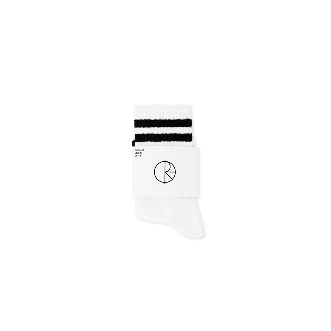 Rib Socks | Happy Sad - White