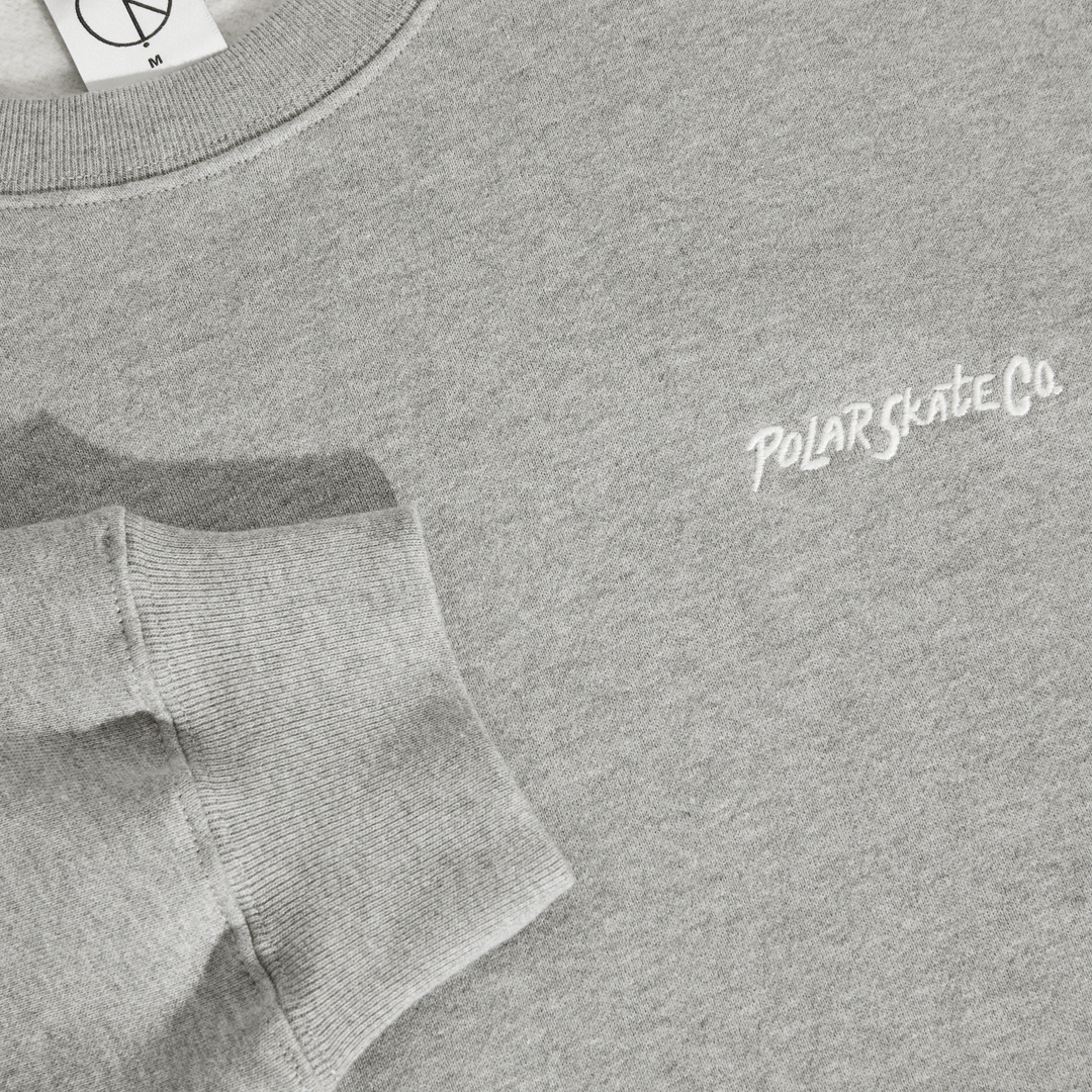Dave Crewneck | Surf Logo - Heather Grey – Polar Skate Co. Dave Crewneck | Surf Logo - Heather Grey – Polar Skate Co.