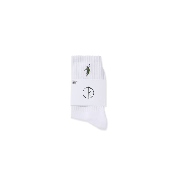 Rib Socks | No Comply - White / Army Green