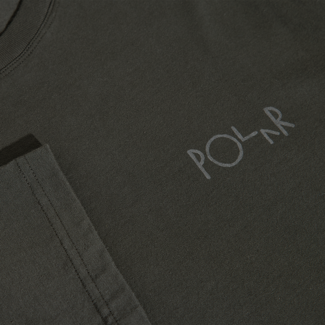 Steve LS Tee | Stroke Logo - Dirty Black