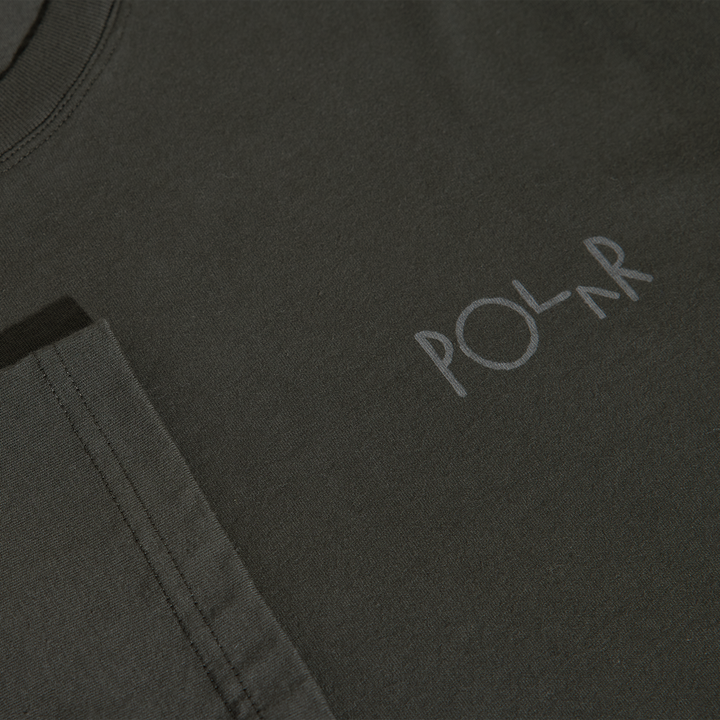 Steve LS Tee | Stroke Logo - Dirty Black