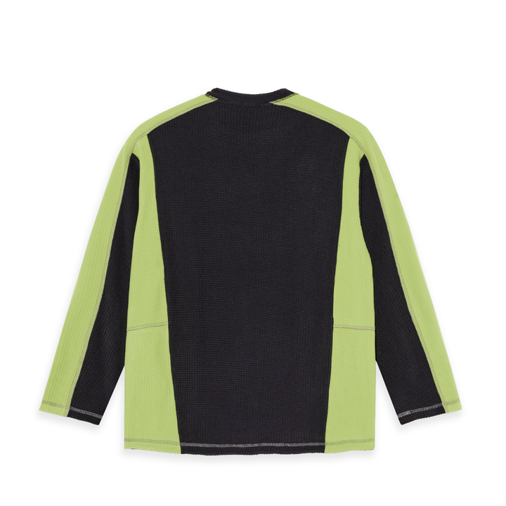 Grid Fleece Sweater - Black/Chartreuse