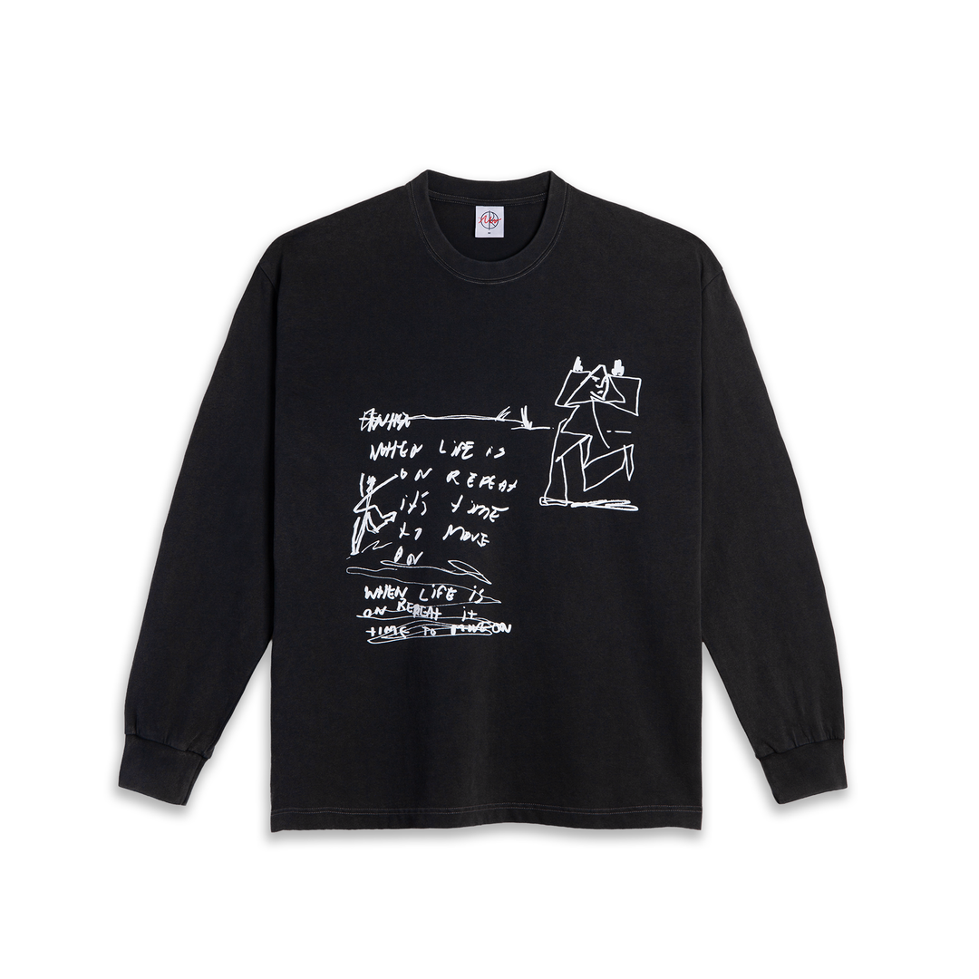 LS Tee | On Repeat - Silver Black