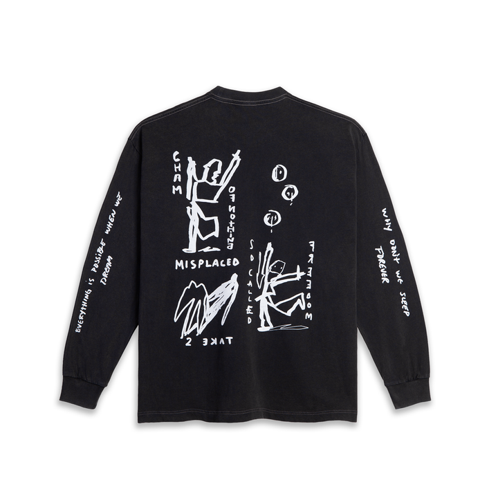 LS Tee | On Repeat - Silver Black
