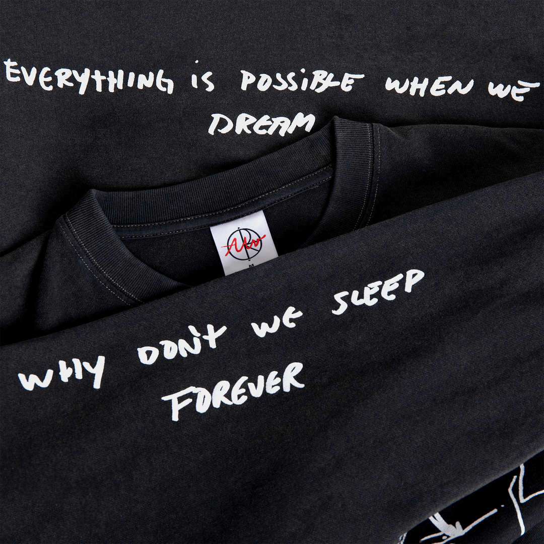 LS Tee | On Repeat - Silver Black