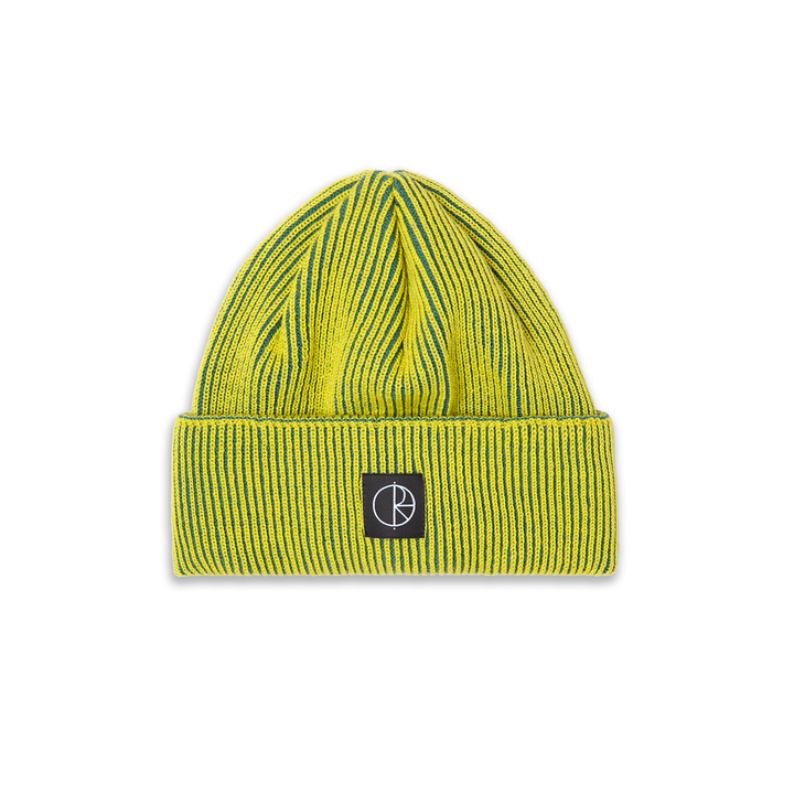Lines Merino Beanie - Chartreuse/Army Green