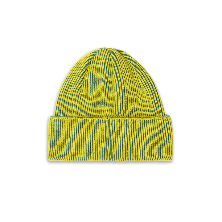 Lines Merino Beanie - Chartreuse/Army Green
