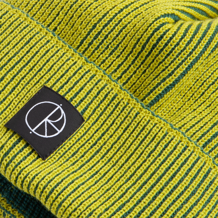 Lines Merino Beanie - Chartreuse/Army Green
