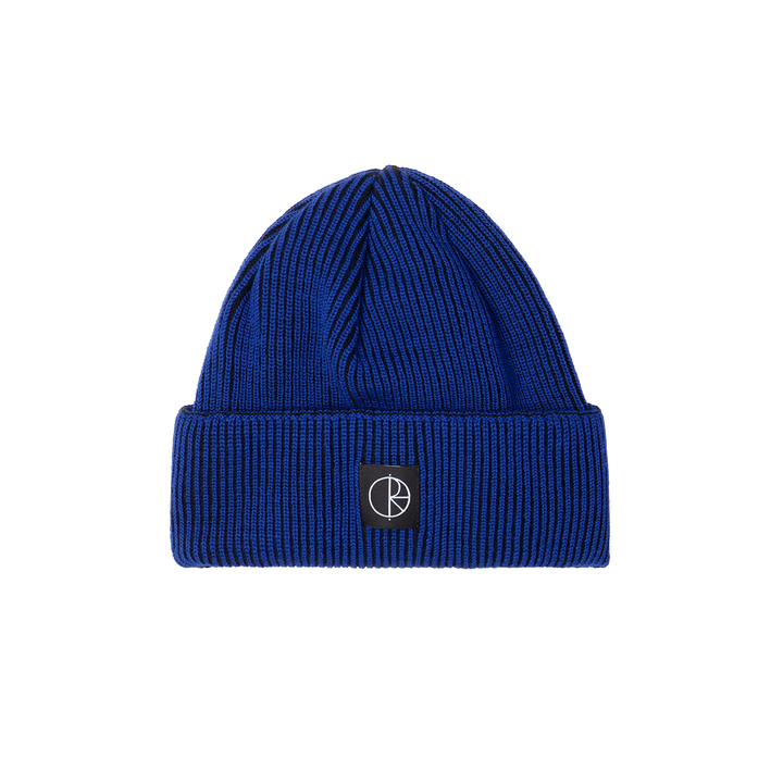 Lines Merino Beanie - Egyptian Blue/Black