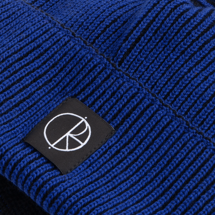Lines Merino Beanie - Egyptian Blue/Black