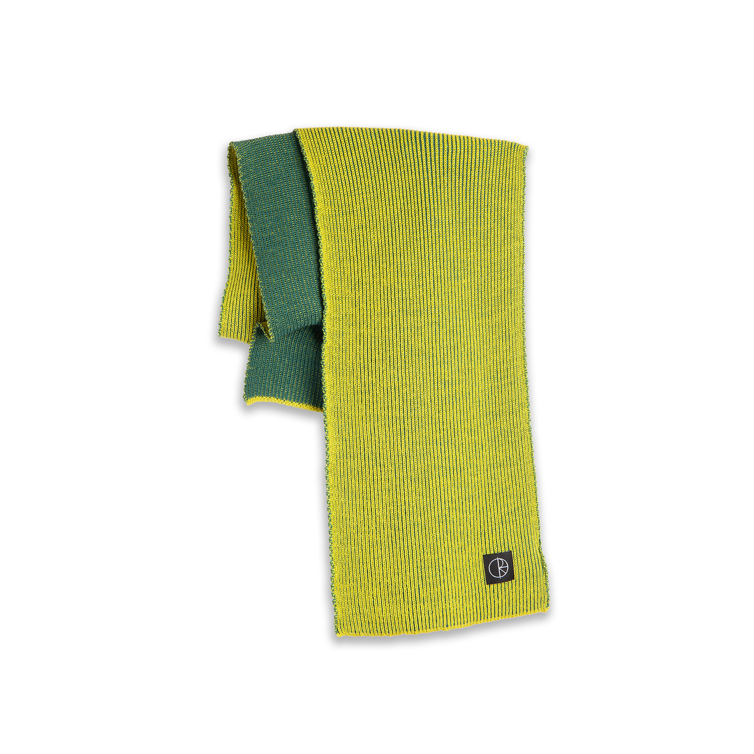 Lines Merino Scarf - Chartreuse/Army Green