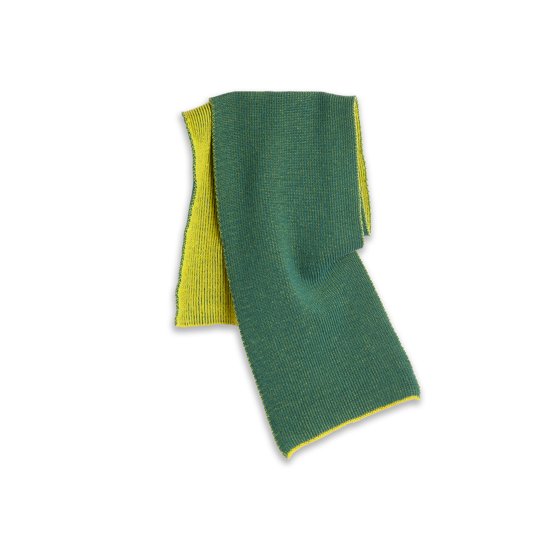Lines Merino Scarf - Chartreuse/Army Green