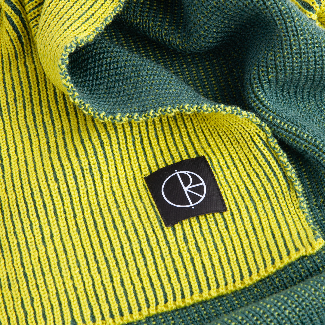 Lines Merino Scarf - Chartreuse/Army Green