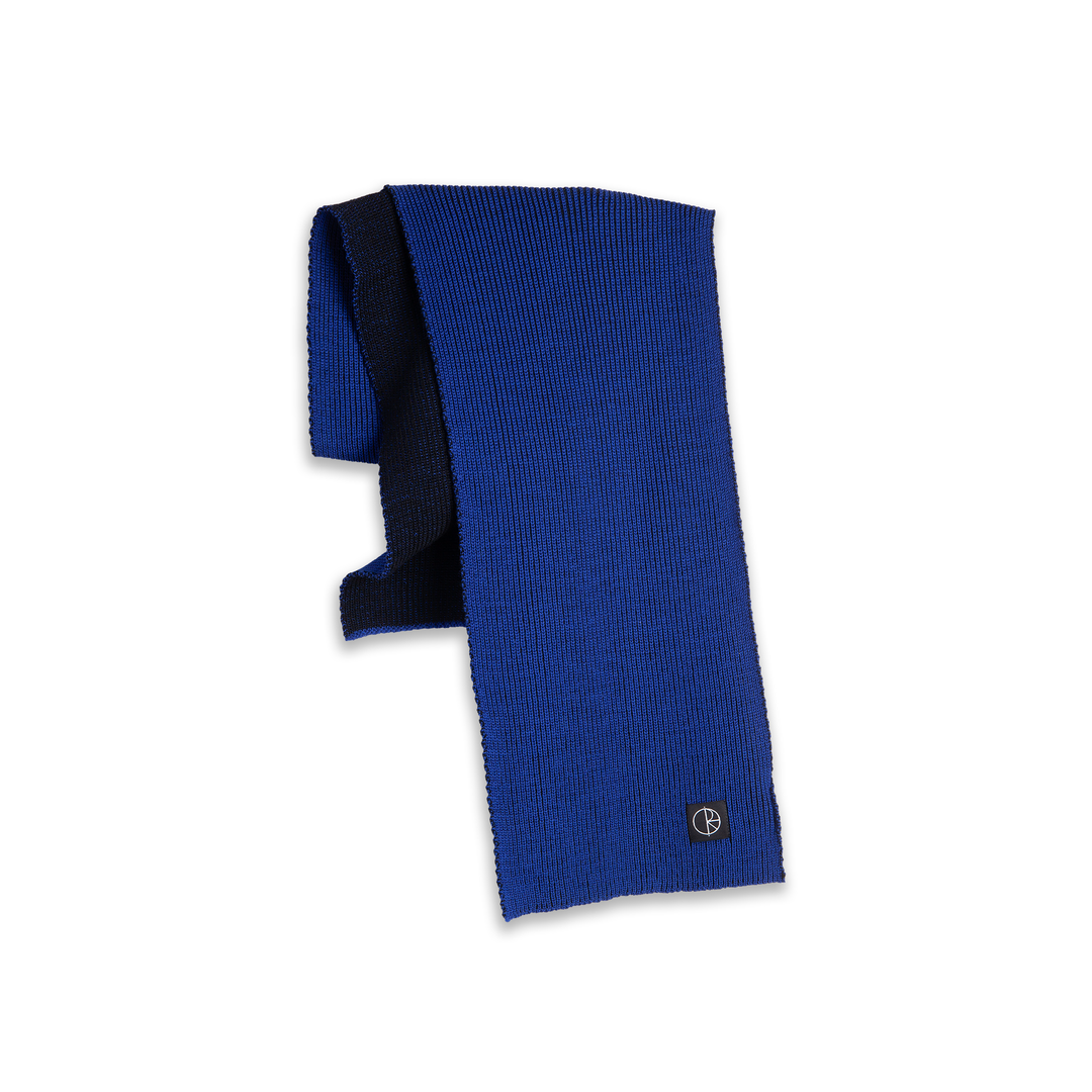 Lines Merino Scarf - Egyptian Blue/Black