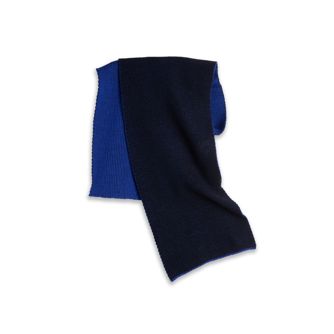 Lines Merino Scarf - Egyptian Blue/Black