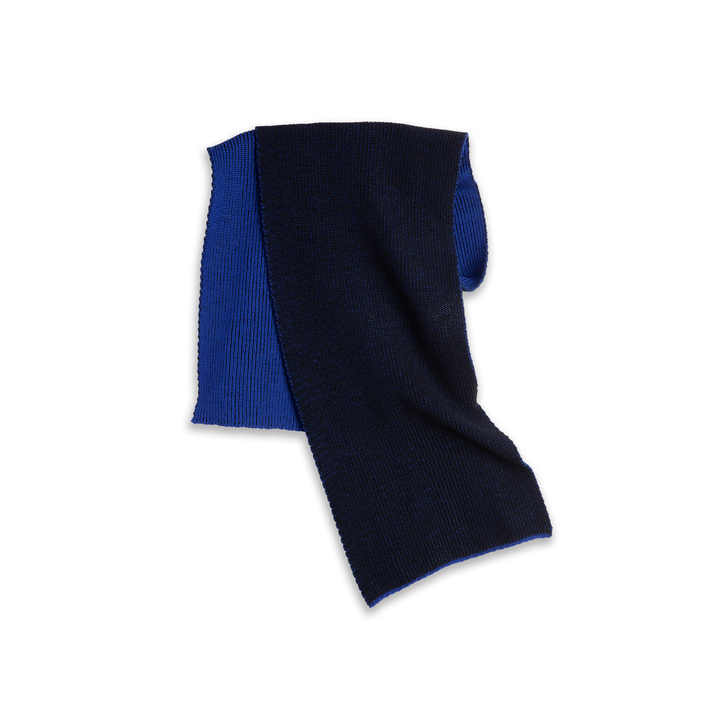 Lines Merino Scarf - Egyptian Blue/Black