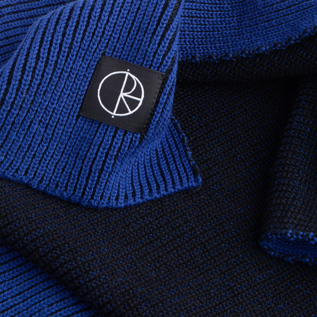 Lines Merino Scarf - Egyptian Blue/Black