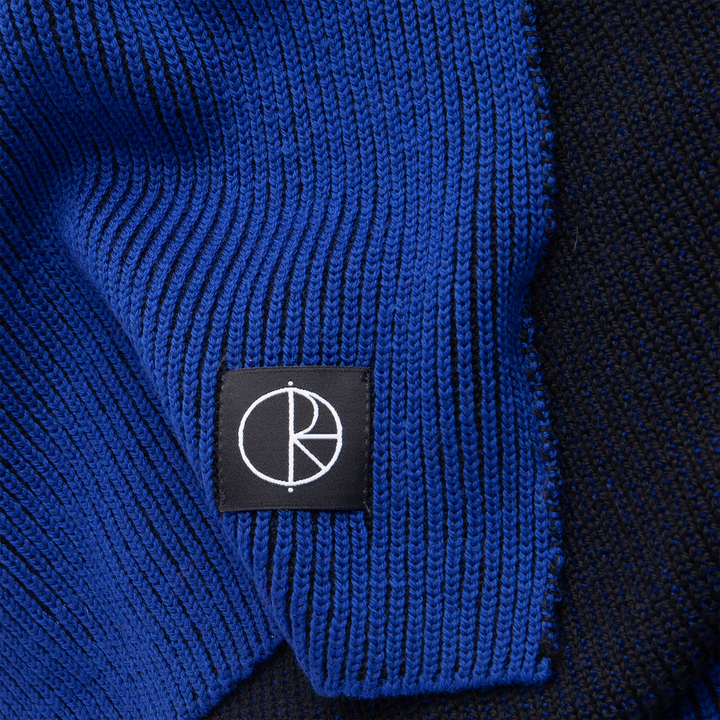 Lines Merino Scarf - Egyptian Blue/Black