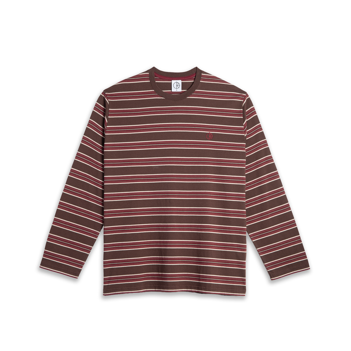 Steve LS Tee | Stripe - Brown/Red