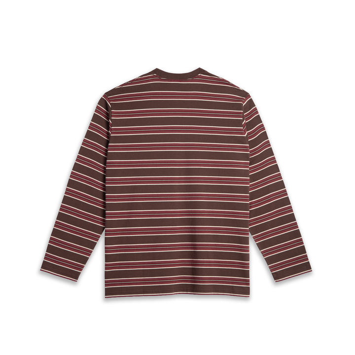 Steve LS Tee | Stripe - Brown/Red