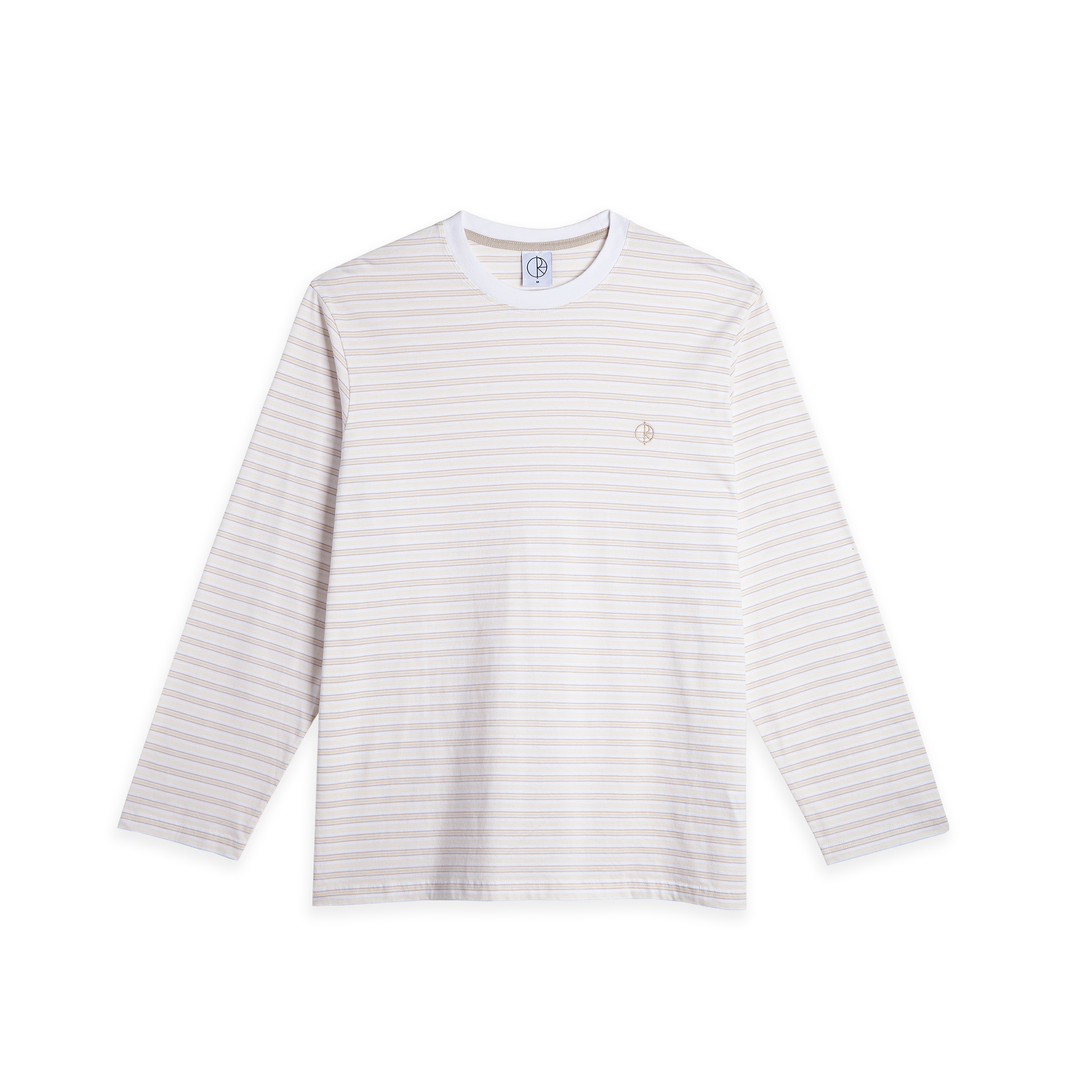 Steve LS Tee | Stripe - White/Taupe