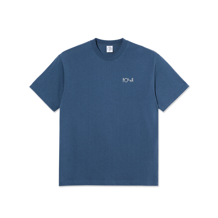 Contrast Tee I Stroke Logo - Grey Blue