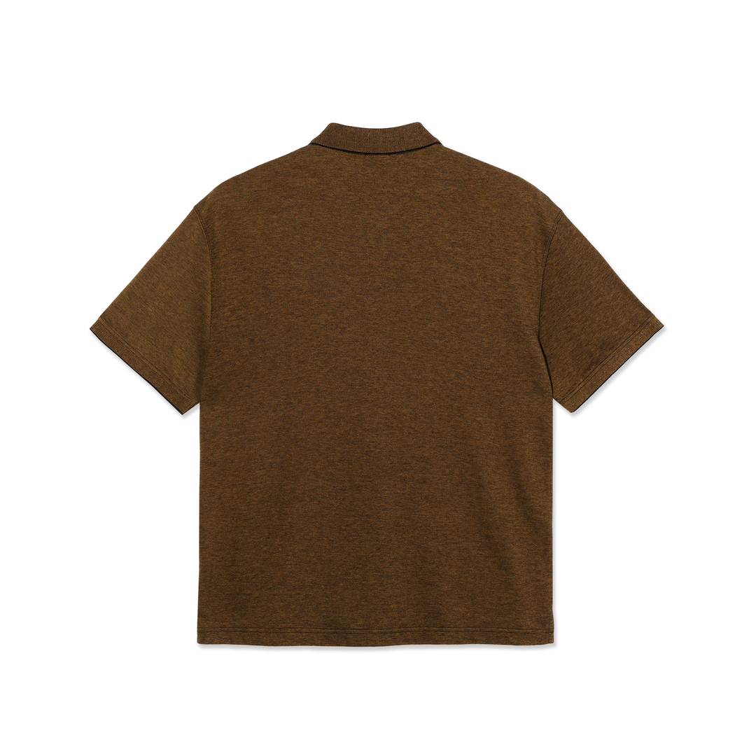 Surf Polo Shirt | Pique - Black/Caramel