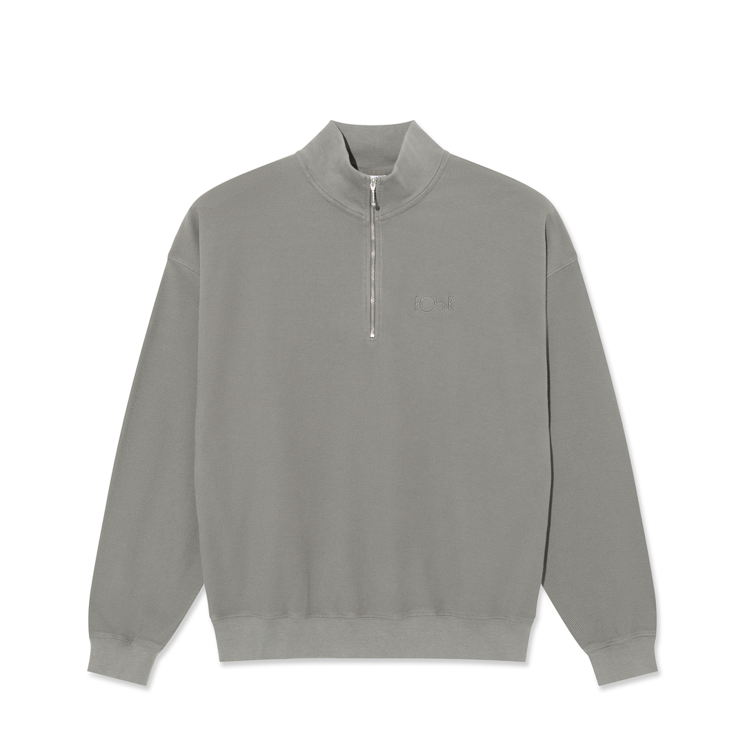 Half Zip LS Shirt | Pique - Grey