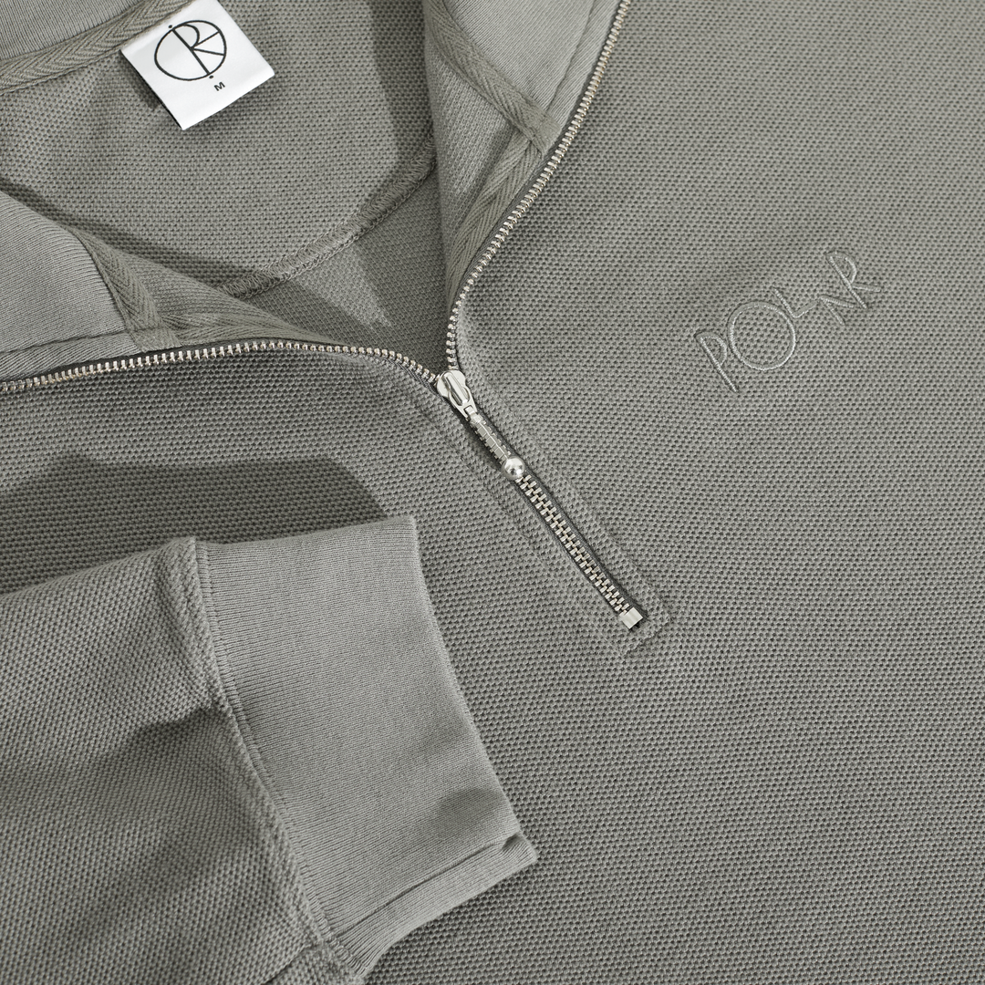 Half Zip LS Shirt | Pique - Grey