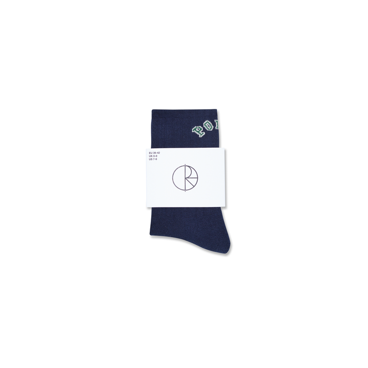 Large Rib Socks | College Logo - Dark Blue