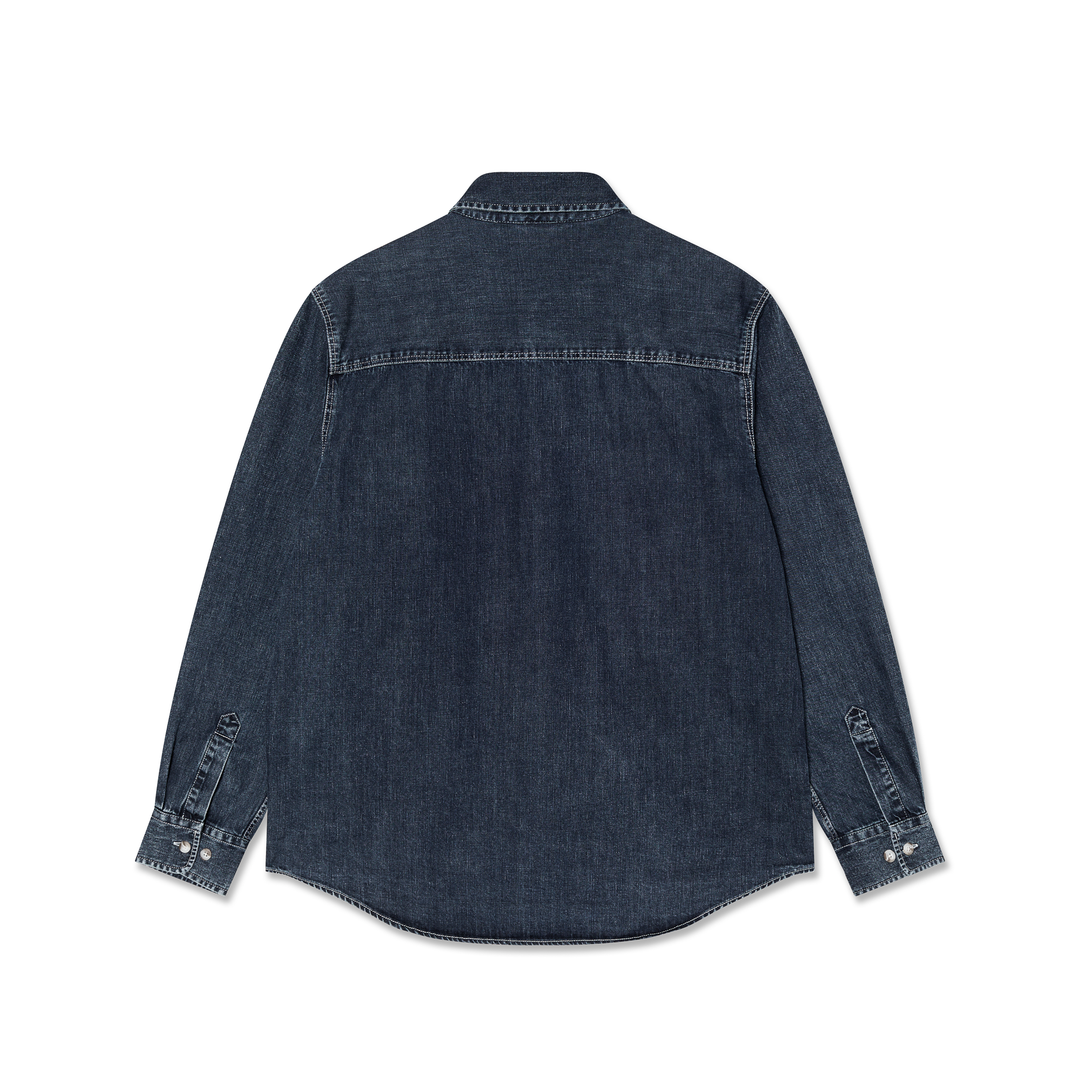 Mike LS Shirt | Denim - Washed Blue