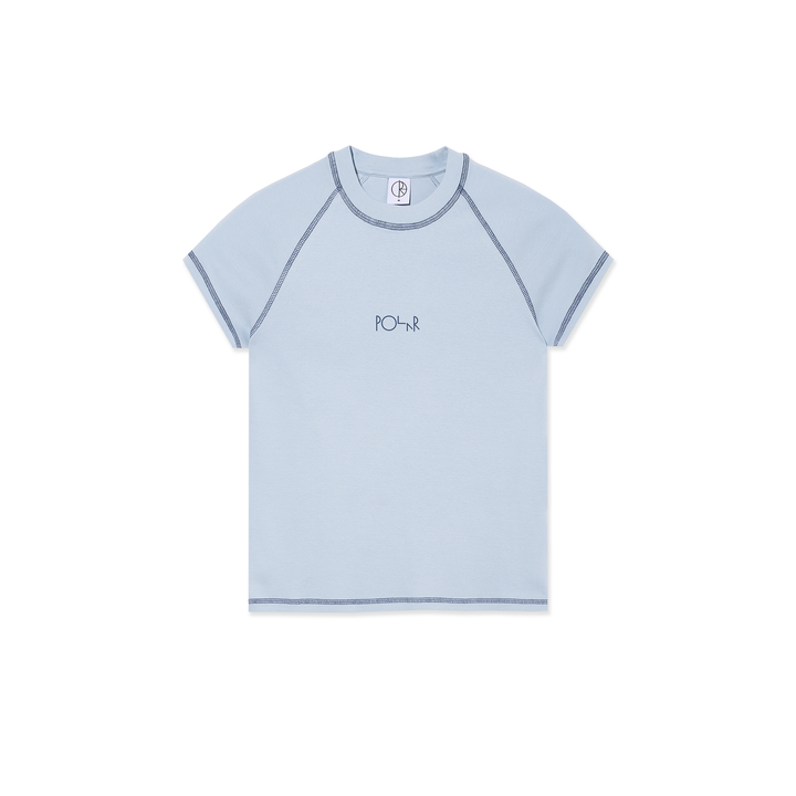 Baby Tee | Script Logo - Light Blue/Dark Blue