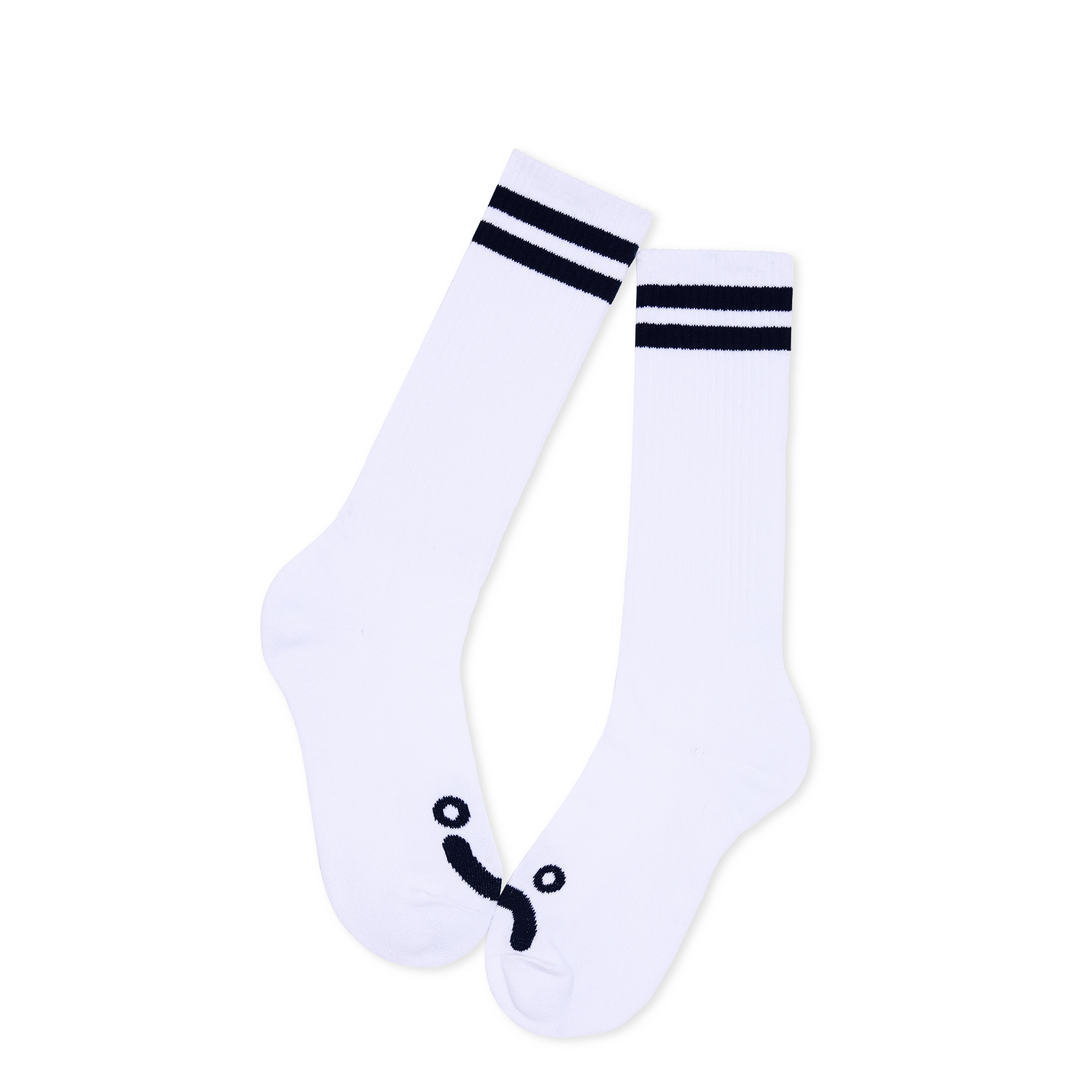 Rib Socks | Long | Happy Sad - Navy/White