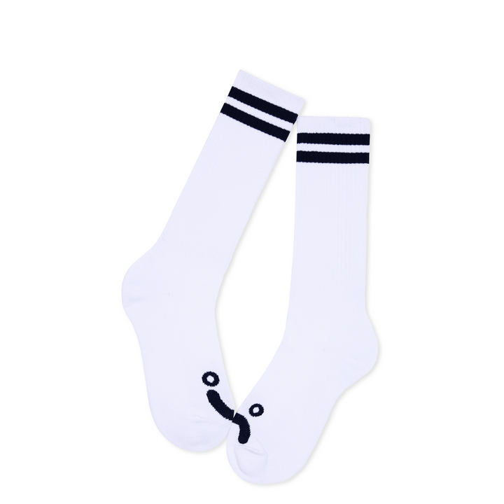 Rib Socks | Long | Happy Sad - Navy/White