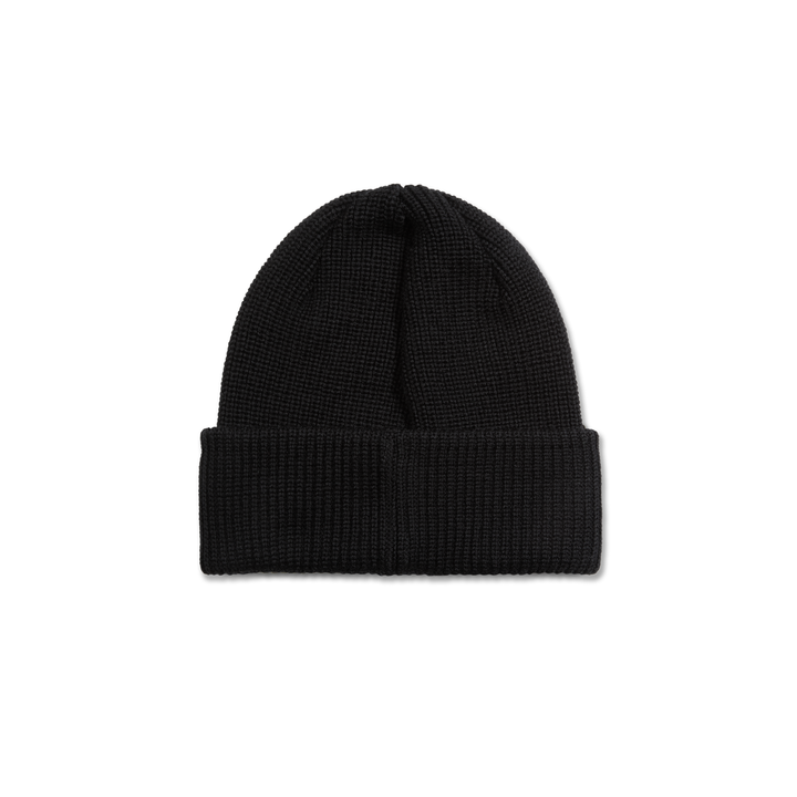 Double Fold Merino Beanie - Black