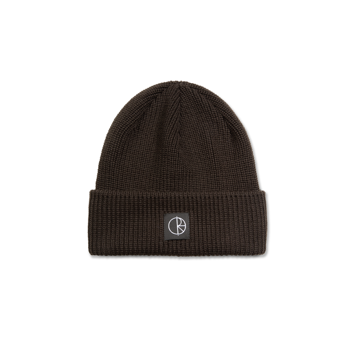 Double Fold Merino Beanie - Brown