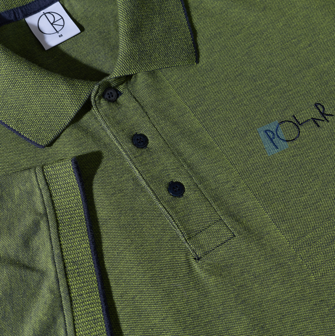 Surf Polo Shirt | Pique - Green/Blue