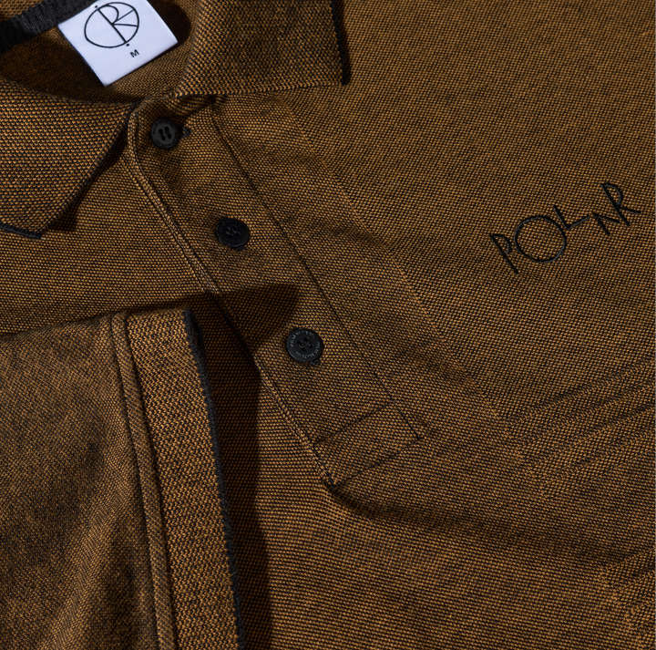 Surf Polo Shirt | Pique - Black/Caramel