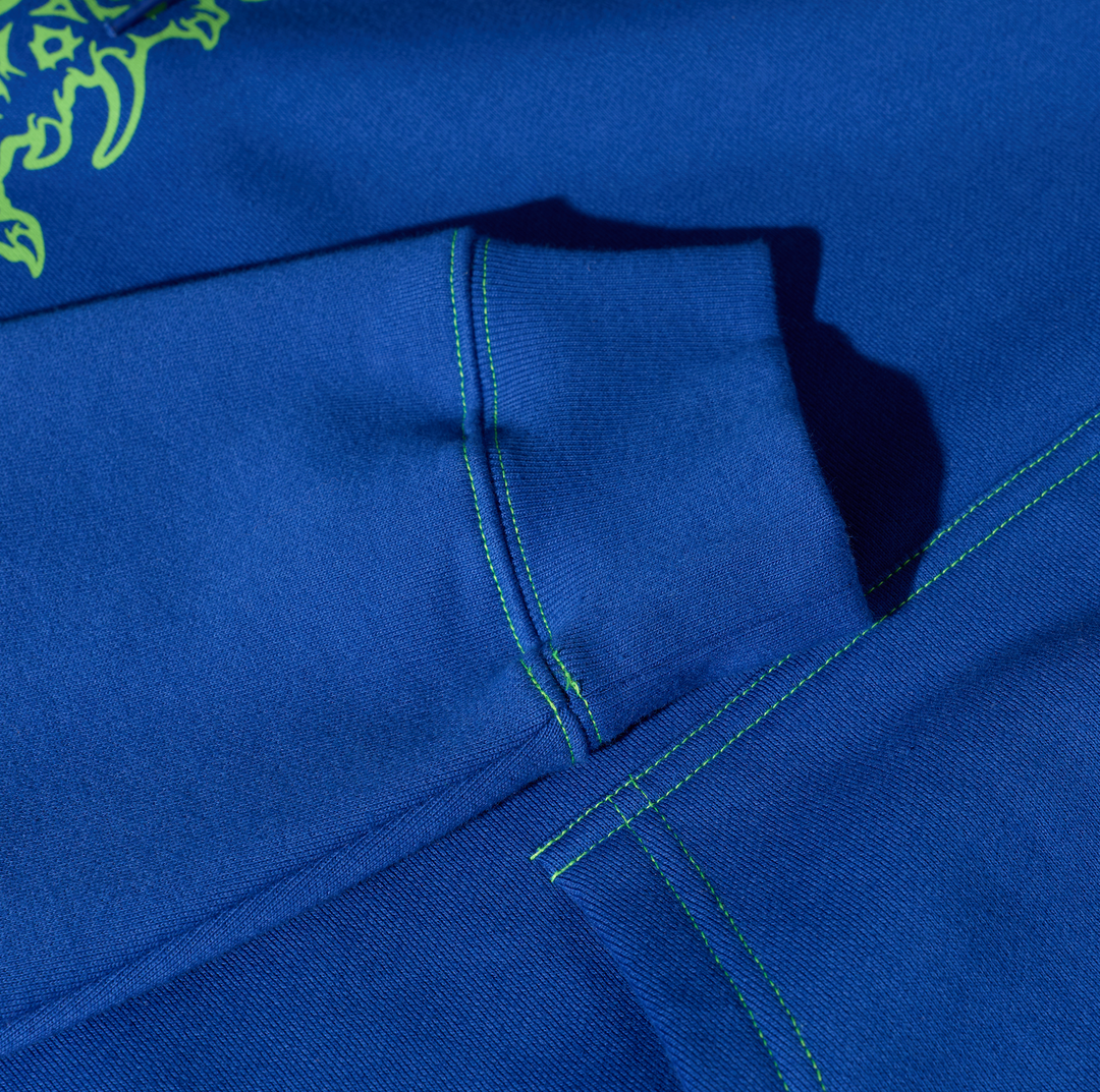 Contrast Dave Hoodie | Crude Logo - Egyptian Blue