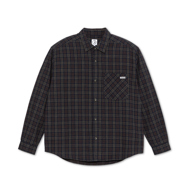 Mitchell LS Shirt | Flannel - Navy / Brown