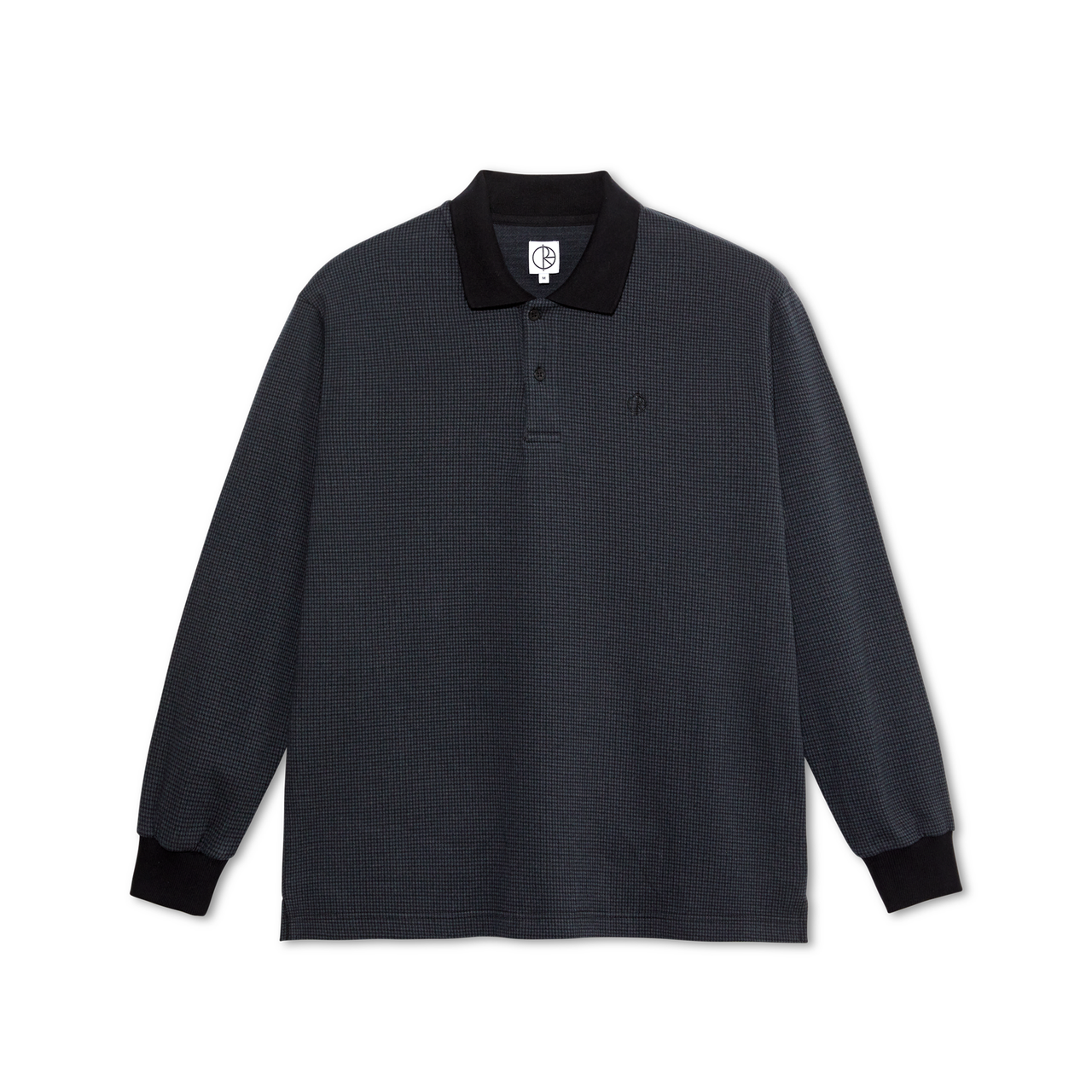 Polo LS Shirt | Houndstooth - Black / Grey
