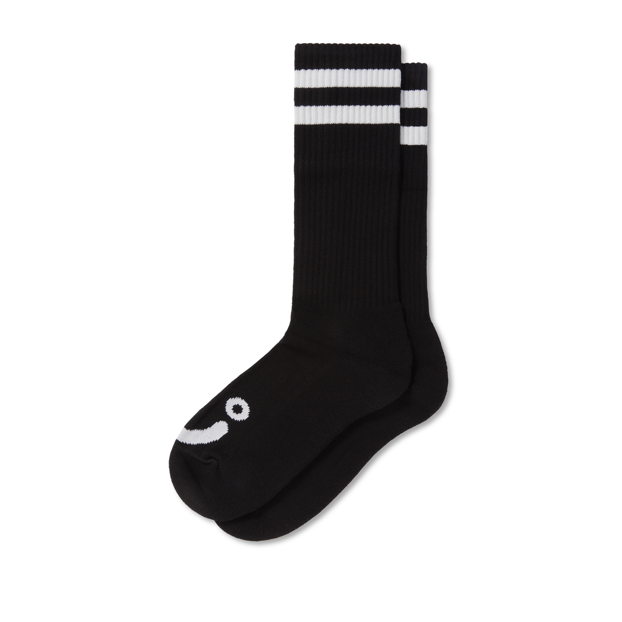 Rib Socks | Long | Happy Sad - Black