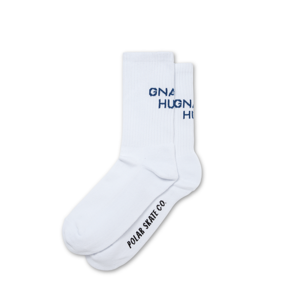 Rib Socks | Gnarly Huh! - White/Navy