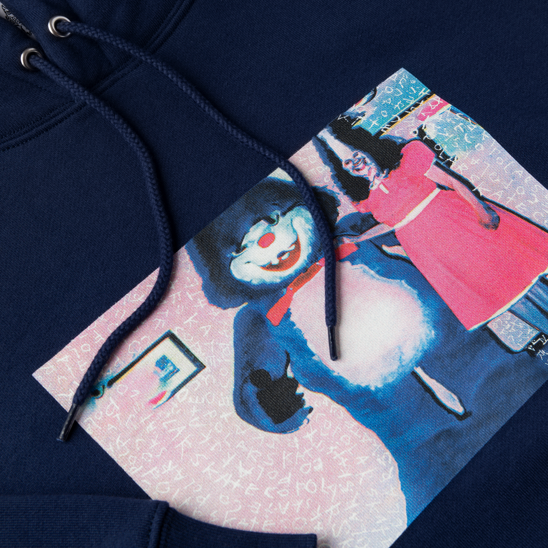 Dave Hoodie | Pink Dress - Dark Blue