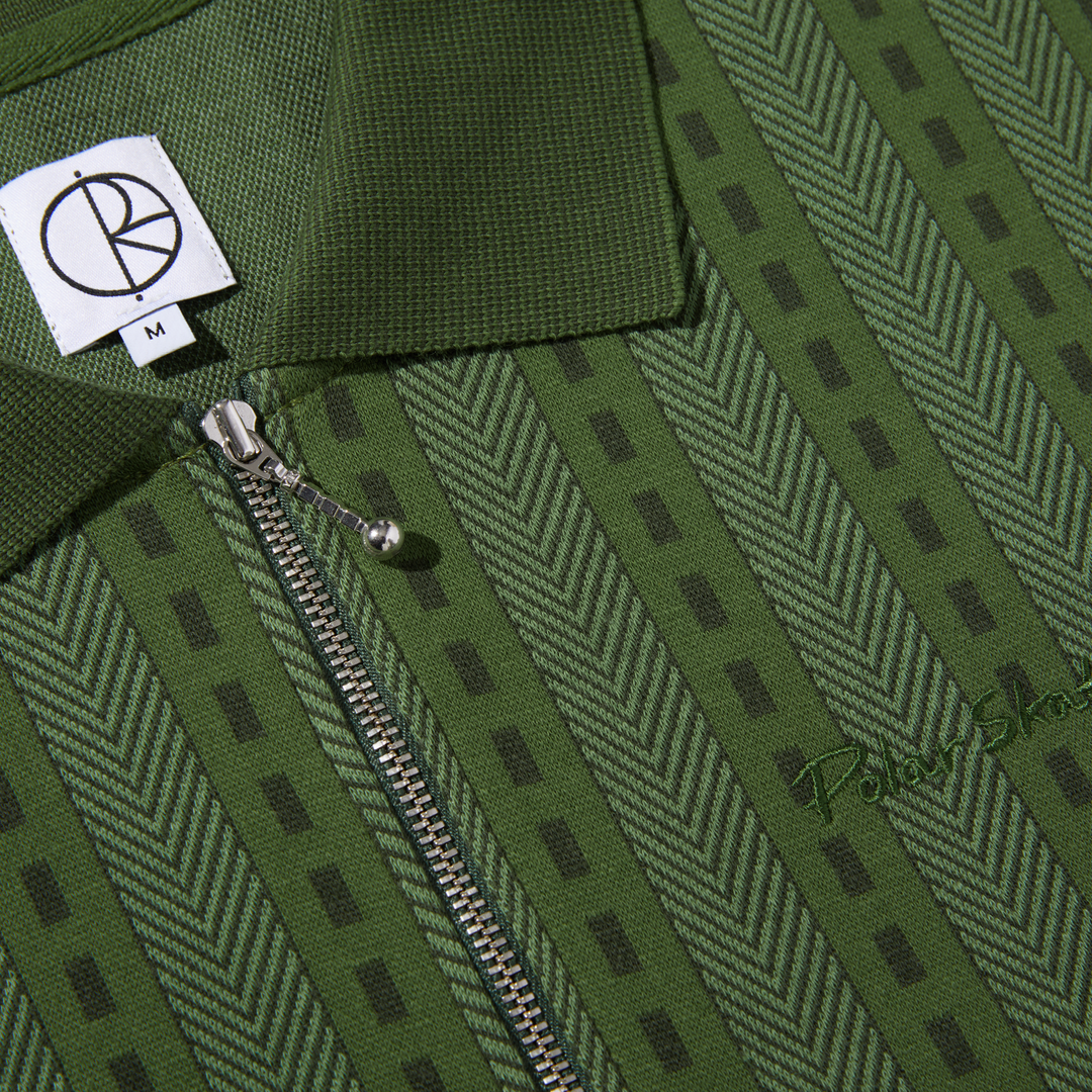 Road Zip Polo Shirt - Dark Green