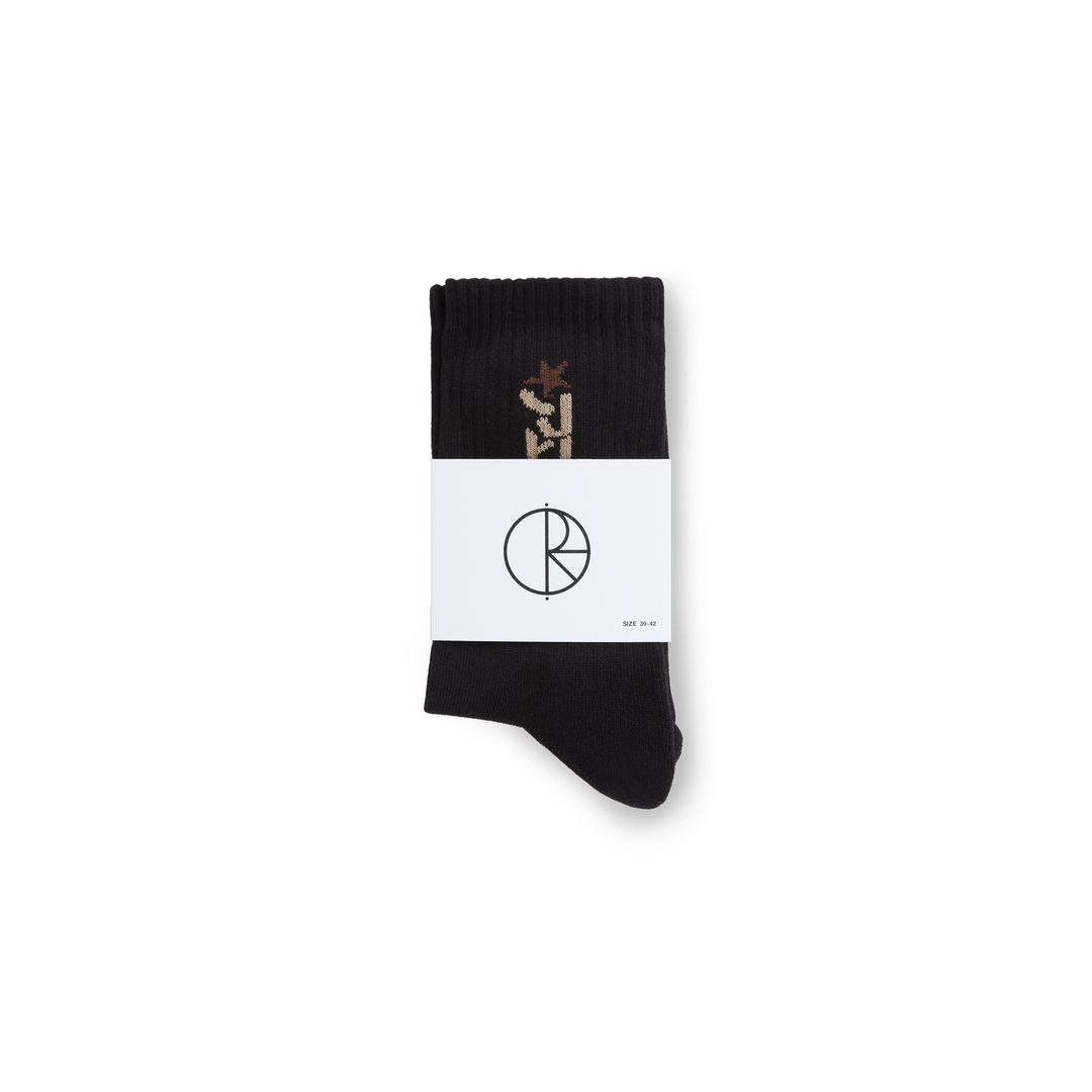 Rib Socks | Star - Black / Brown