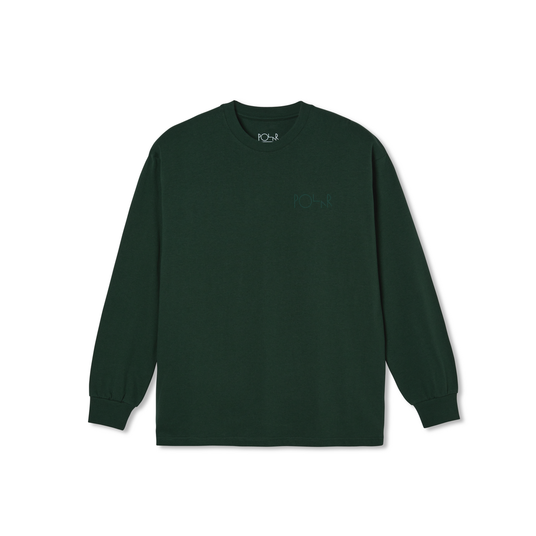 Jr. LS Tee| Stroke Logo - Dark Green